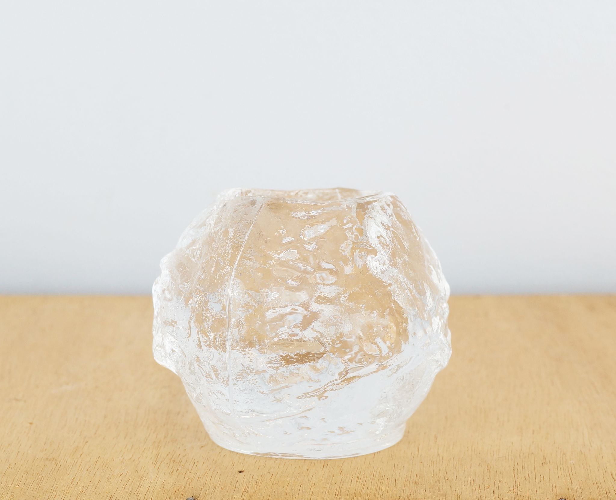Moulded glass candle holder