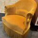 Fauteuil Crapaud velours vintage