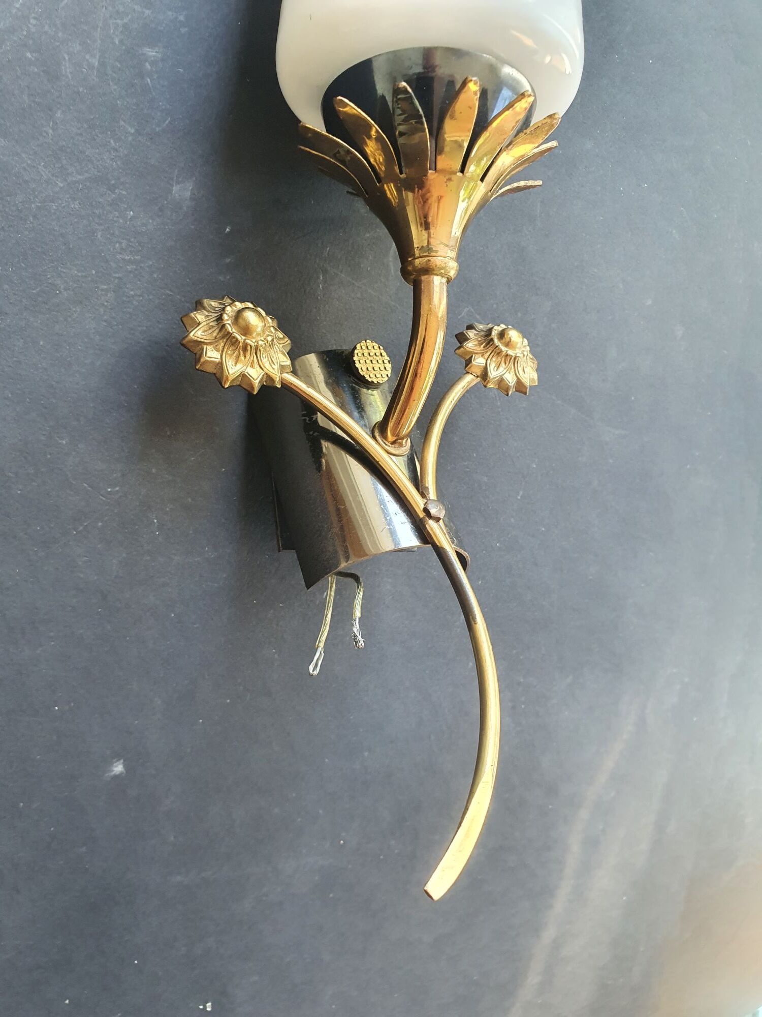 Pair of Art Deco wall sconces from the 1960s.
