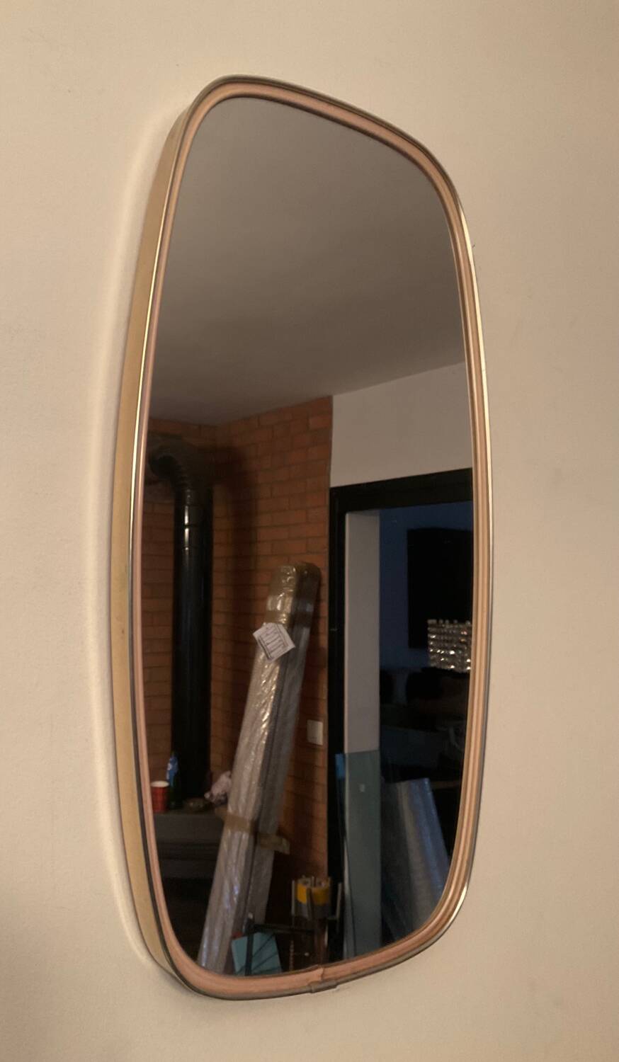 Free-form rearview mirror from the 60s-70s