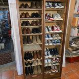 Antique double curtain oak cabinet