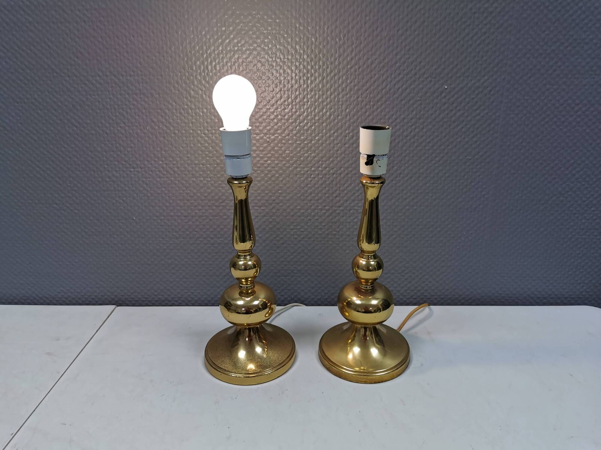 A set of beautiful table lamps in brass from Danish Frandsen Lighting 1980s