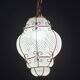 Venini Amazing Venetian Lantern in Murano Reticello Glass, 1950s