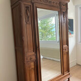 High cabinet mirror door and interior shelves