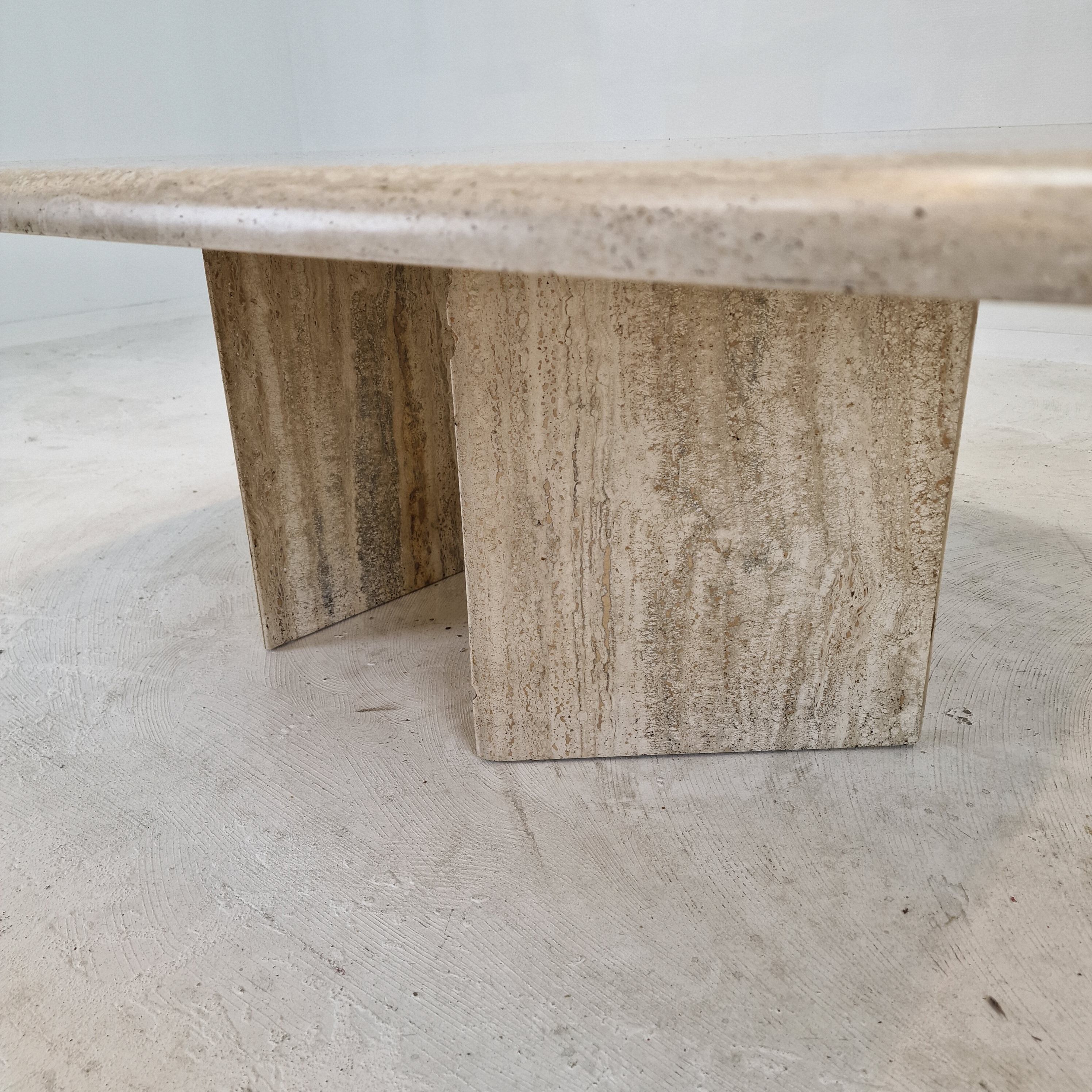 Italian travertine coffee table, 1980's