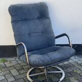 Vintage IKEA Smedsta Chrome Swivel Arm Chair