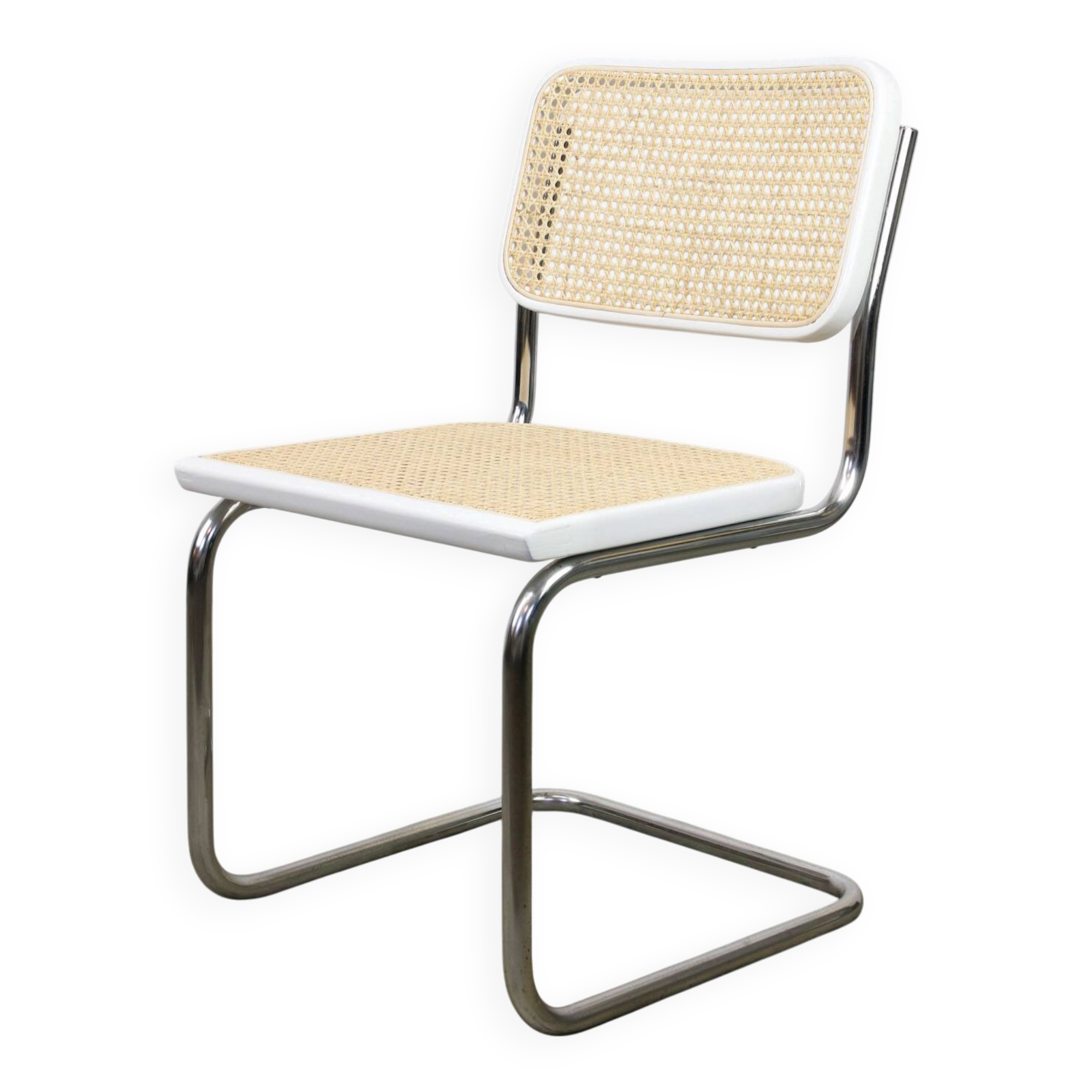 Vintage White Cesca B32 Chair by Marcel Breuer