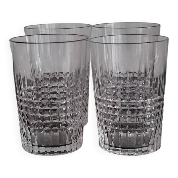 4 verres gobelets vintage en cristal de Baccarat modèle Nancy
