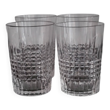 4 vintage crystal tumblers from Baccarat, model Nancy.