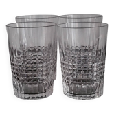 4 vintage crystal tumblers from Baccarat, model Nancy.