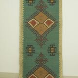 2.6x8 ft- handwoven kilim runner, bed side, indian traditional rug/carpet.