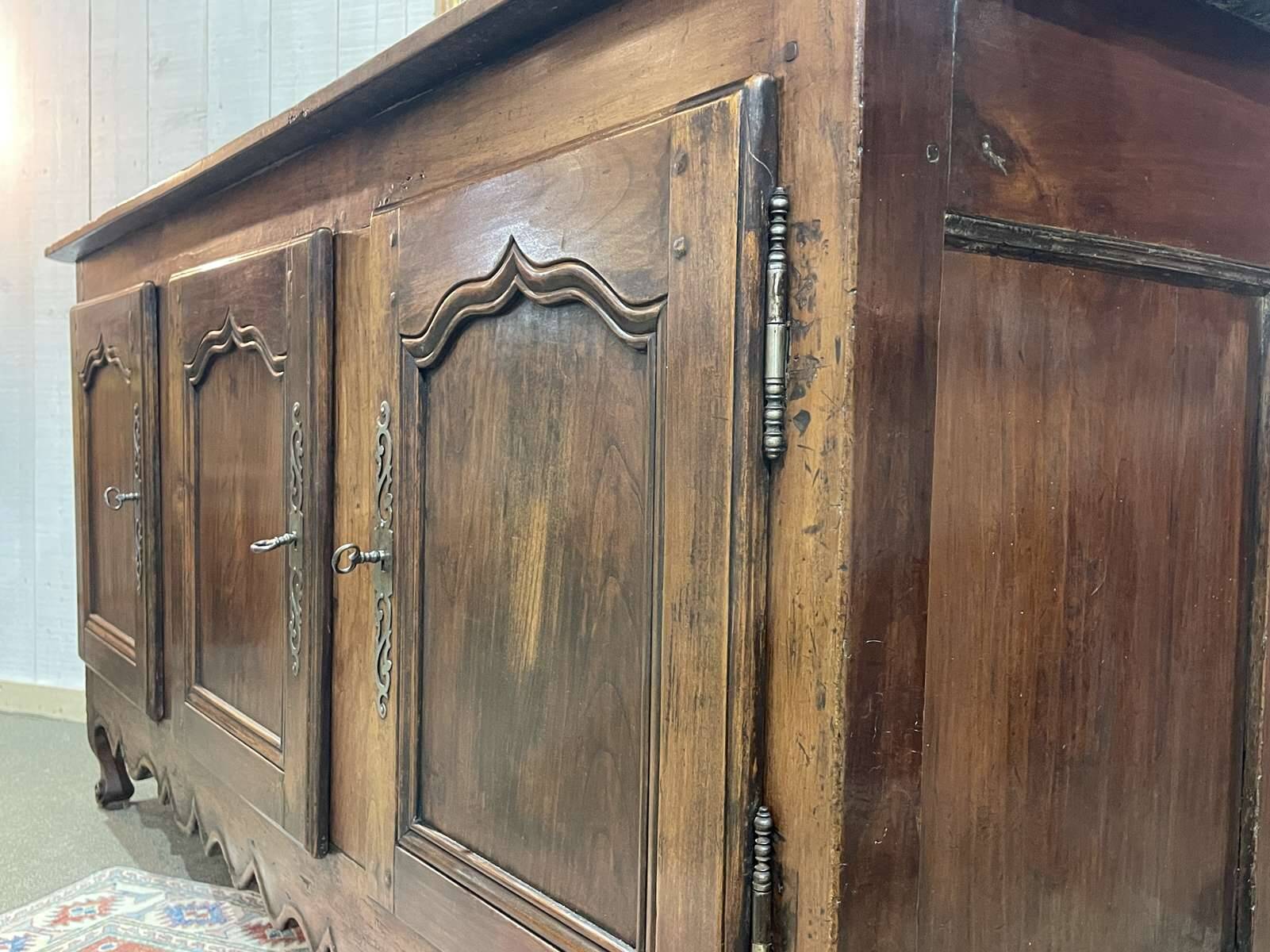 18th century Louis XV 3-door cherrywood sideboard