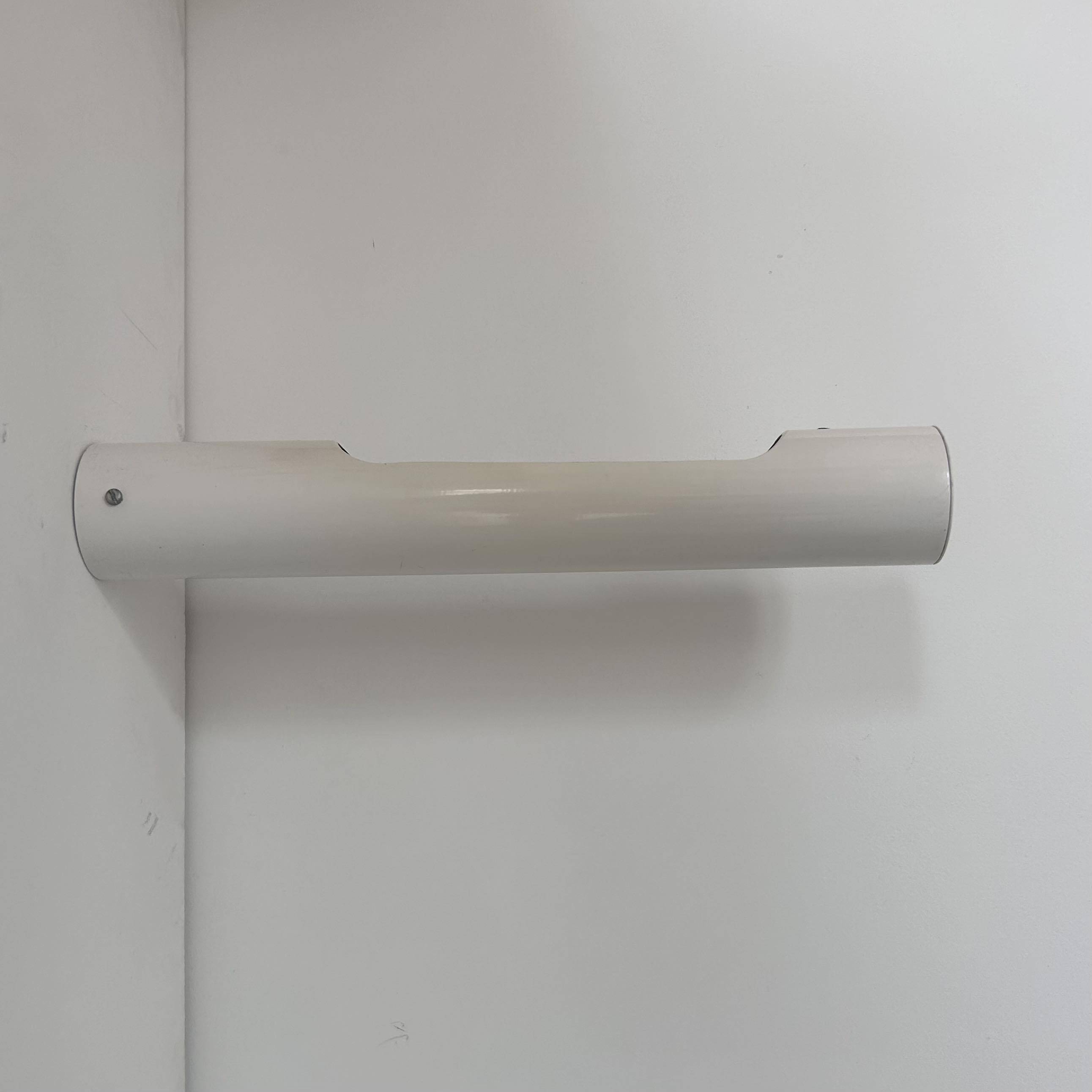 Vintage white lacquered metal tubular wall light, France 1970s