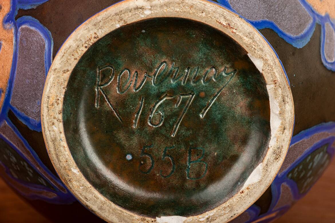 Magnificent Art Nouveau vase with multicolored floral motifs Revernay 1910.