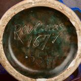 Magnificent Art Nouveau vase with multicolored floral motifs Revernay 1910.