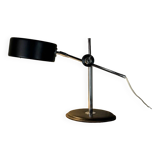 Desk Lamp By Anders Pehrson For Ateljé Lyktan Circa 1960, Leather, Chrome And Metal