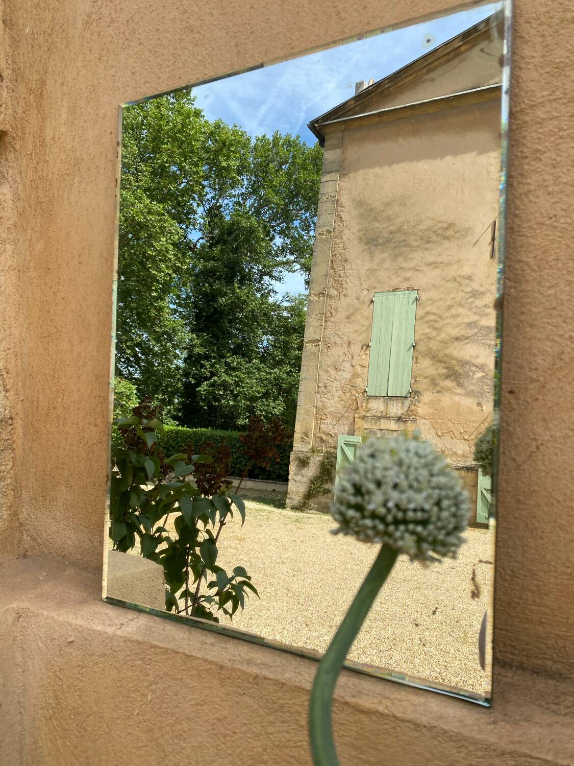 Vintage beveled mirror