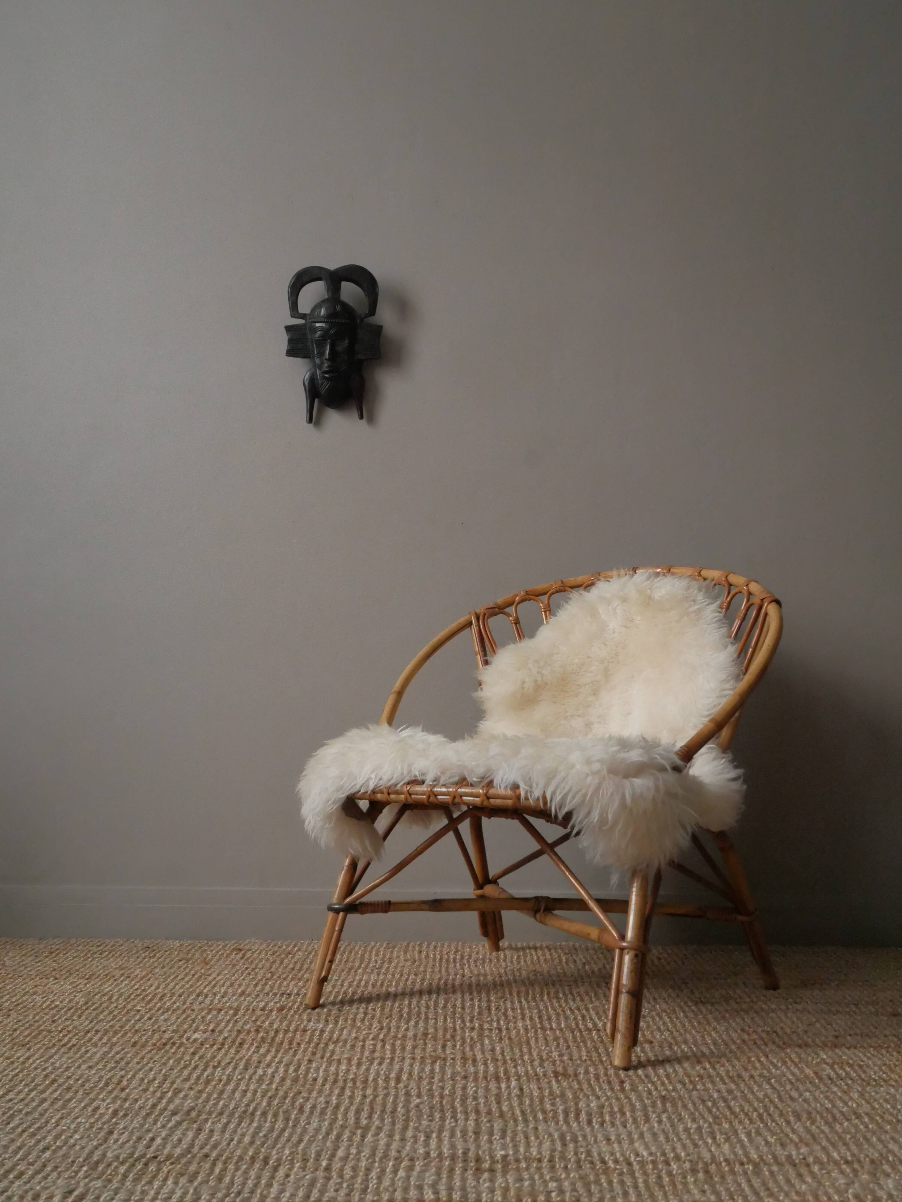 Wooden mask vintage tribal decoration African art Togo decorative object hand carved 1934