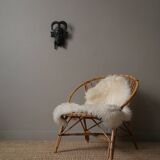 Wooden mask vintage tribal decoration African art Togo decorative object hand carved 1934