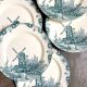 6 flat plates no. 4 Salins in iron earth, "Delft" service