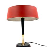 Oscar Torlasco, Mid-Century red table lamp, Lumi, Italy 1954