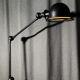 Original satin black two-arm Jielde lamp 1960