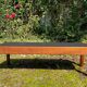 Solid oak and slate coffee table from the 50s-60s