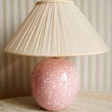 Ovoid lamp in speckled pink porcelain