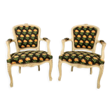 Paire de fauteuils cabriolet style Louis XV