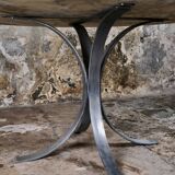 Large table ronde en marbre de Carrare, Italie, 1970s