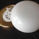 Half moon ceiling light in white opaline / vintage 70-80s