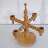 Scandinavian vintage wooden candlestick