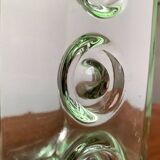 Brutalist glass block vase from the mid-century space age, 1960s