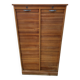 Antique oak double-column roll-top filing cabinet, circa 1950