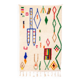 Azilal Moroccan Rug – Colorful Berber Symbols Wool Area Rug | 300x250