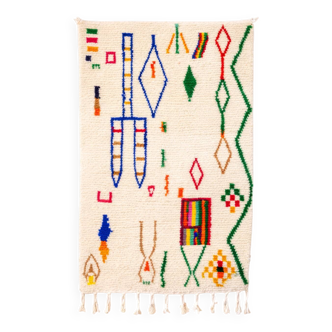 Azilal Moroccan Rug – Colourful Berber Symbols Wool Area Rug | 300x250