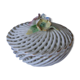 round white ceramic box braided openwork flowers slurry