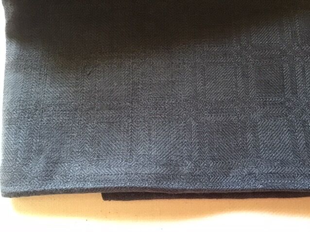 Small black grey linen tablecloth 74x103