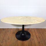 marble coffee table on a tulip base