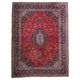 1920s handmade antique wool medallion rug, red & navy, 298 × 411 cm - 1C1302