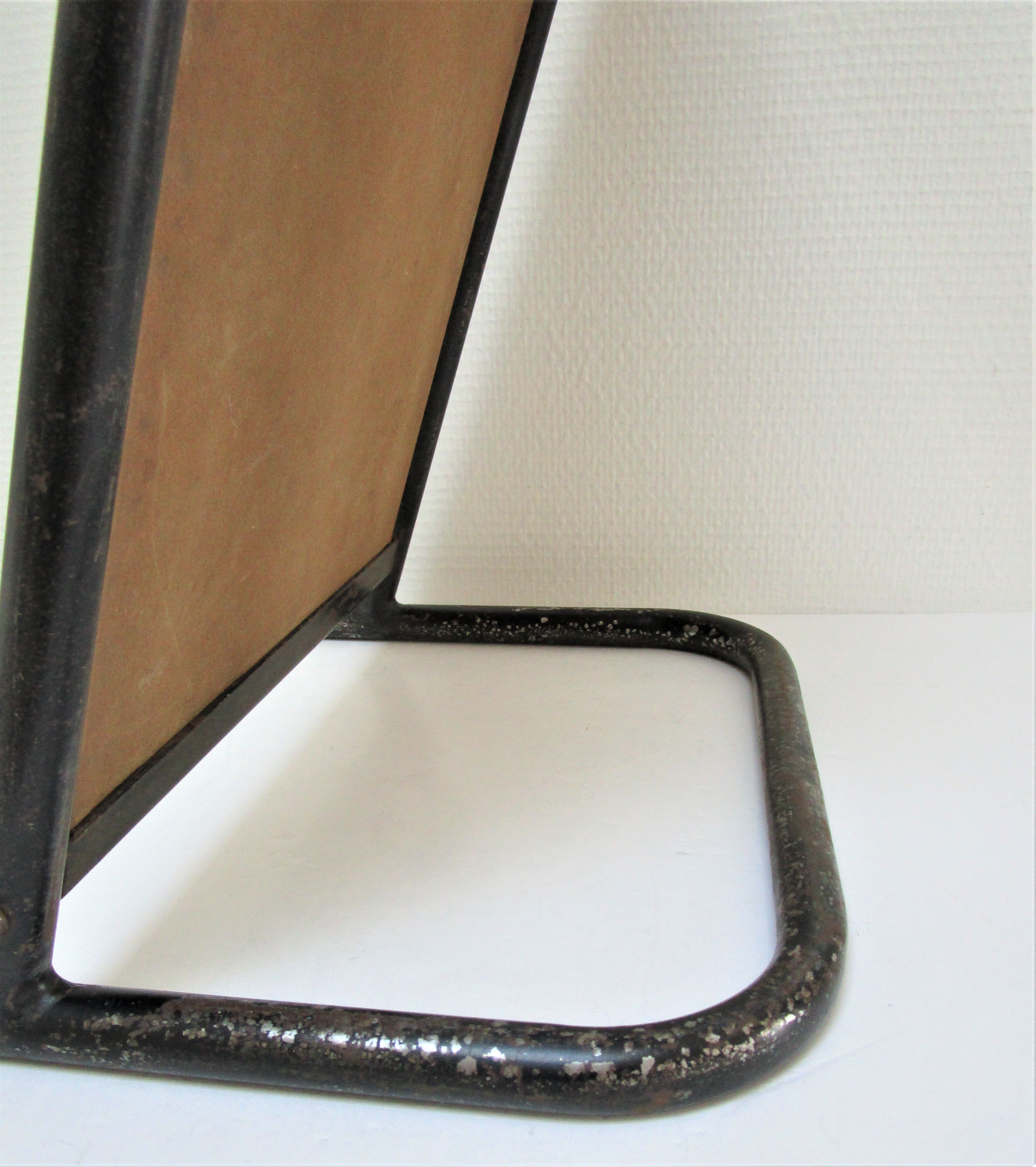 Vintage patinated metal shoe mirror