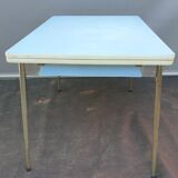 Table Formica MDJ 1960 Blue and Chrome