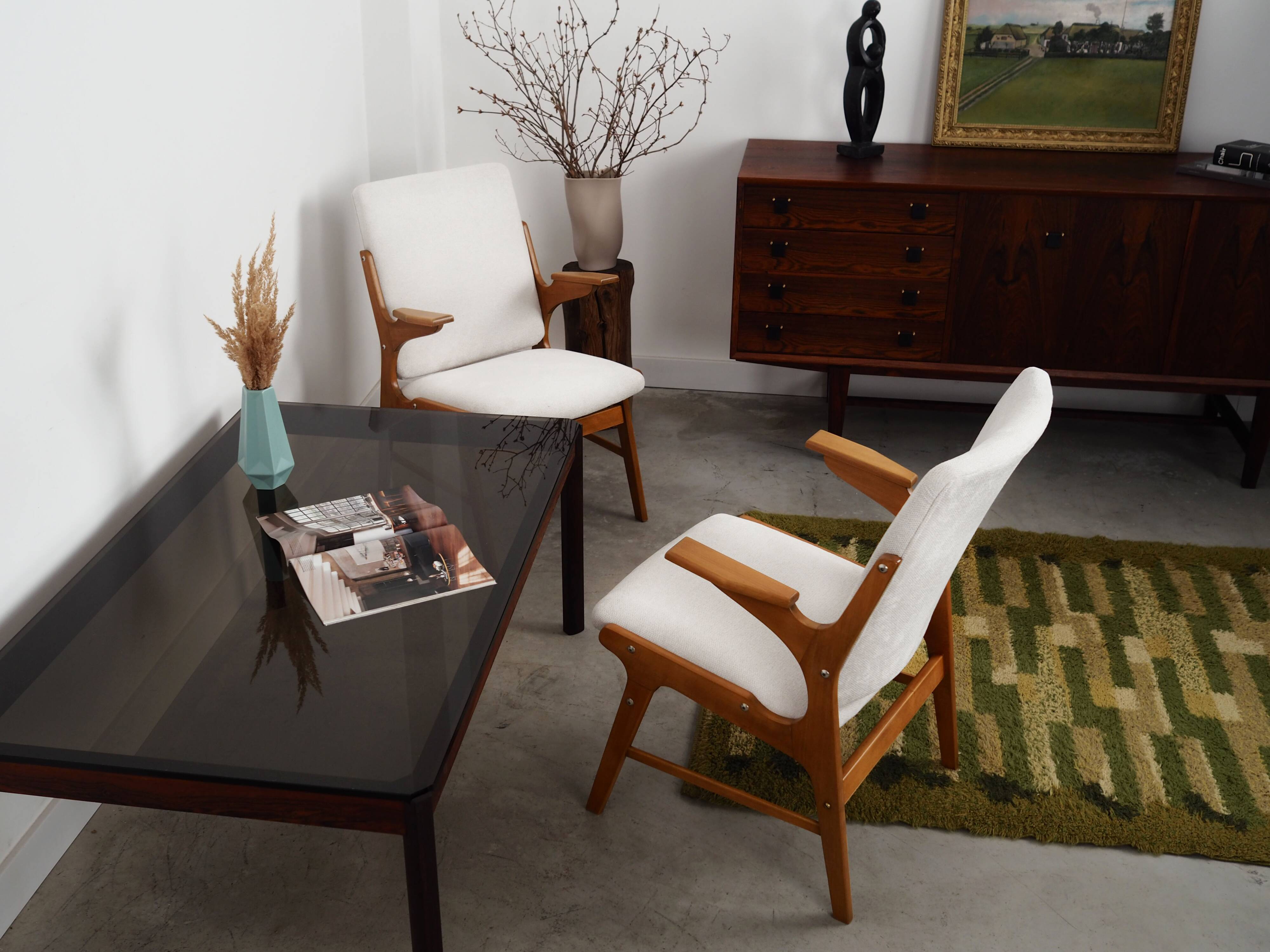 Beech armchair, scandinavian design, 1960s