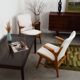 Fauteuil en hêtre, design scandinave, années 1960