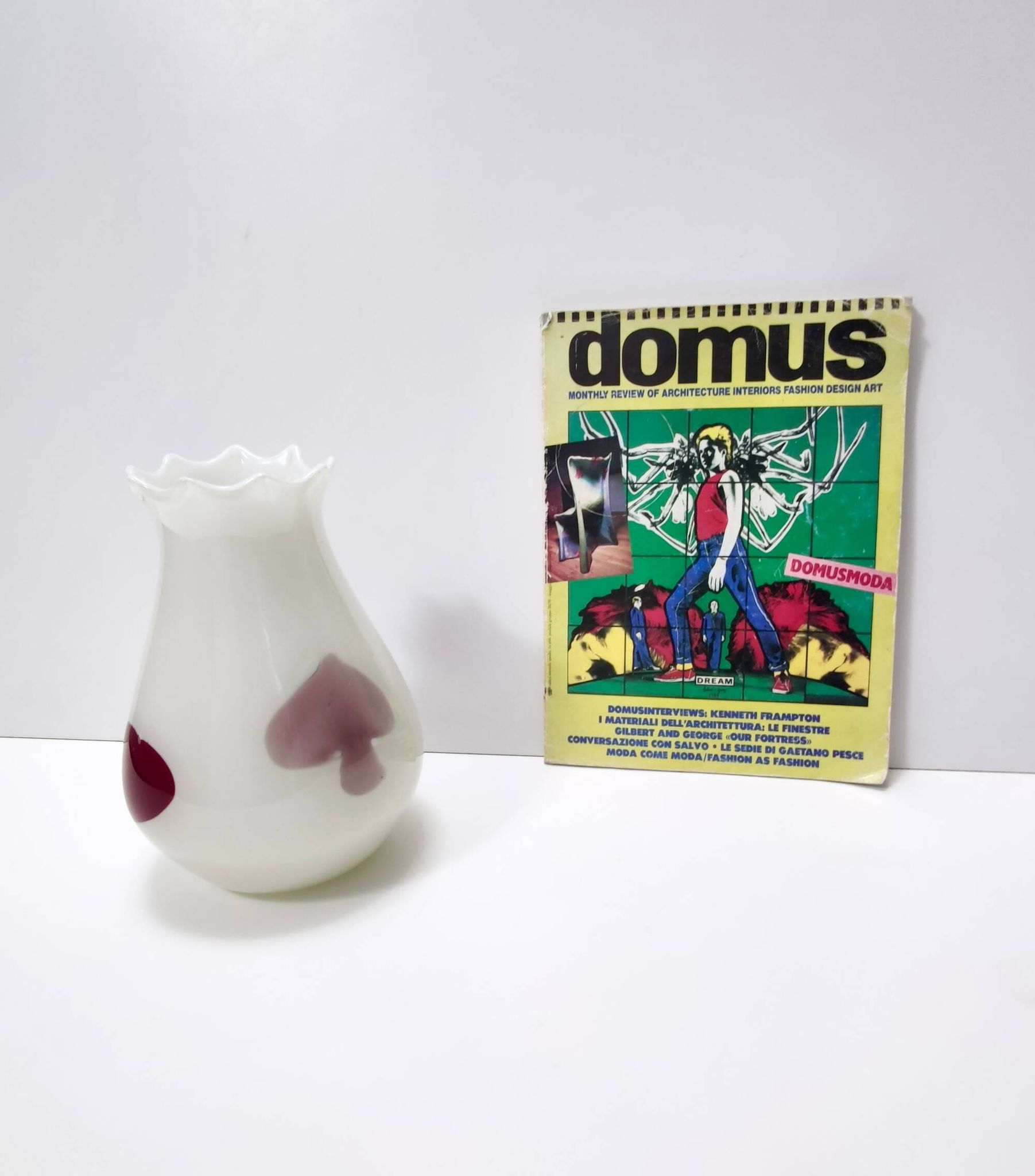 White Murano Glass Vase attr. to Dino Martens for Aureliano Toso