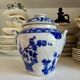 Creil and Montereau sugar pot in blue earthenware, "Japan" service circa 1895