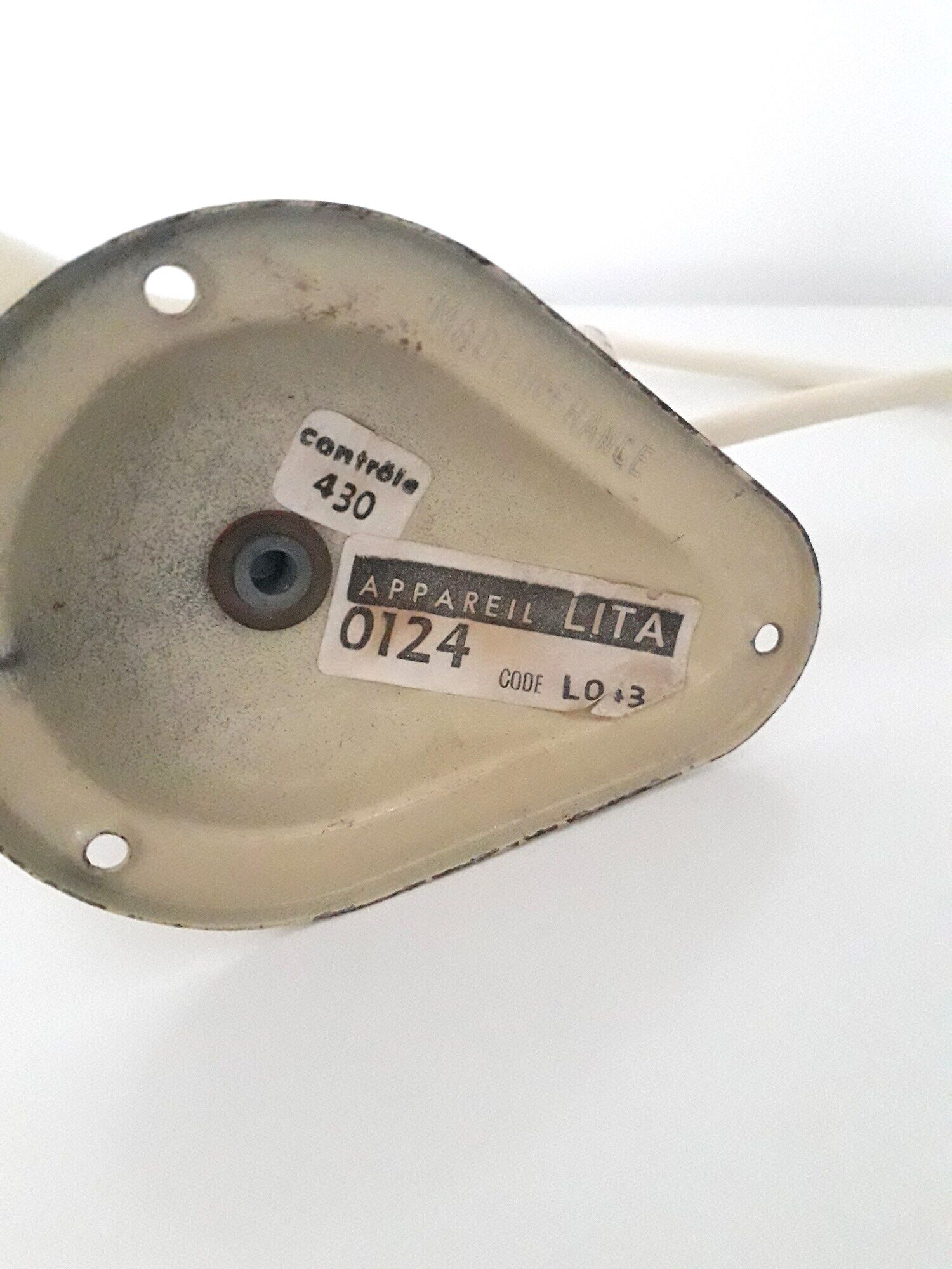 Table lamp / wall lamp LITA France - Beige lacquered metal - 1950
