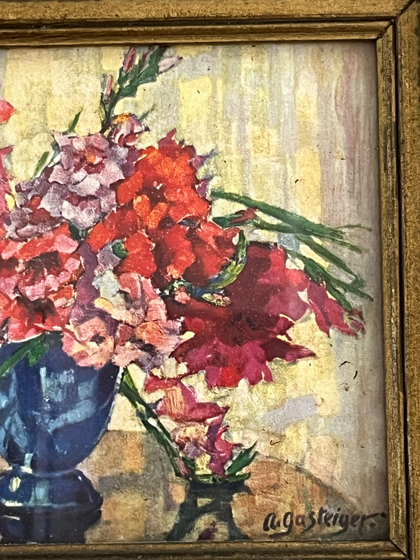 Tableau, bouquet de fleurs signée