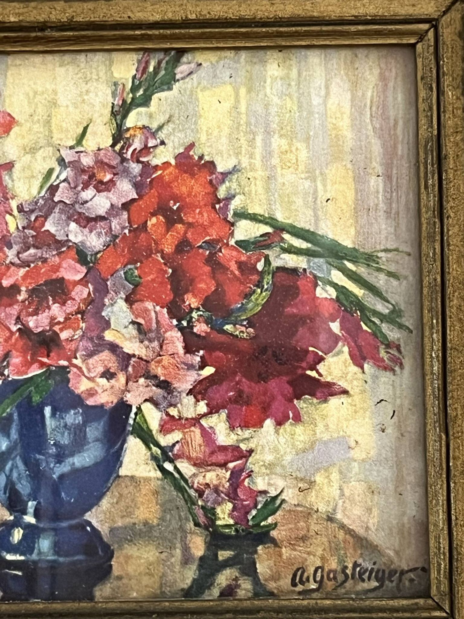 Tableau, bouquet de fleurs signée