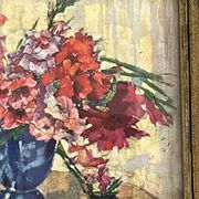 Tableau, bouquet de fleurs signée